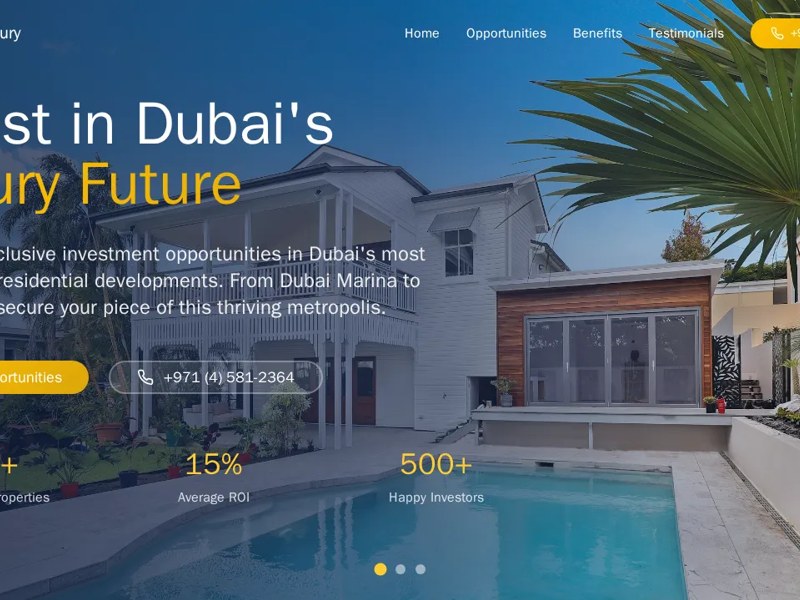 Dubai Real Estate Investment Landing