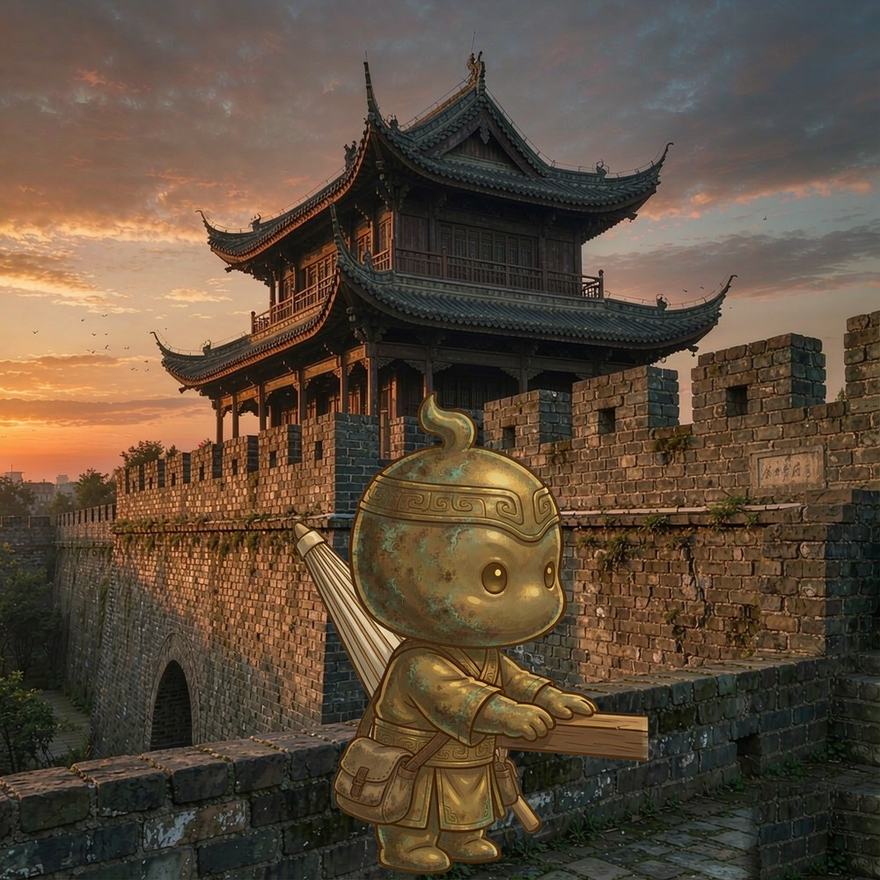青铜小人 × 实景 打卡效果图