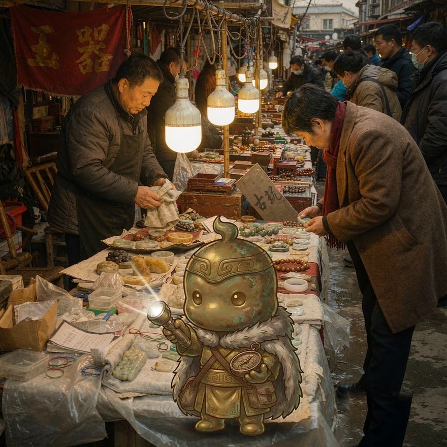 青铜小人 × 实景 打卡效果图