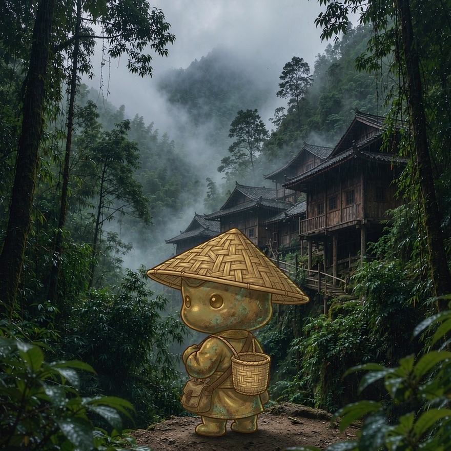 青铜小人 × 实景 打卡效果图
