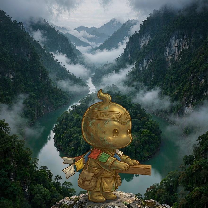 青铜小人 × 实景 打卡效果图