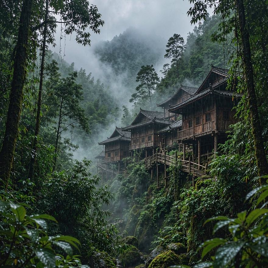 上思 · 十万大山（巴乃原型）实景照片（原型地示意）