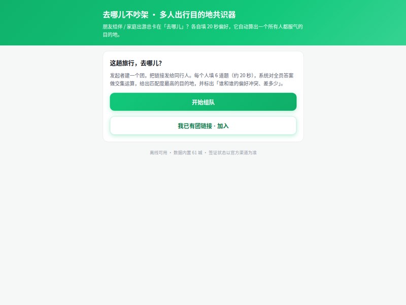 去哪儿不吵架·多人出行目的地共识器